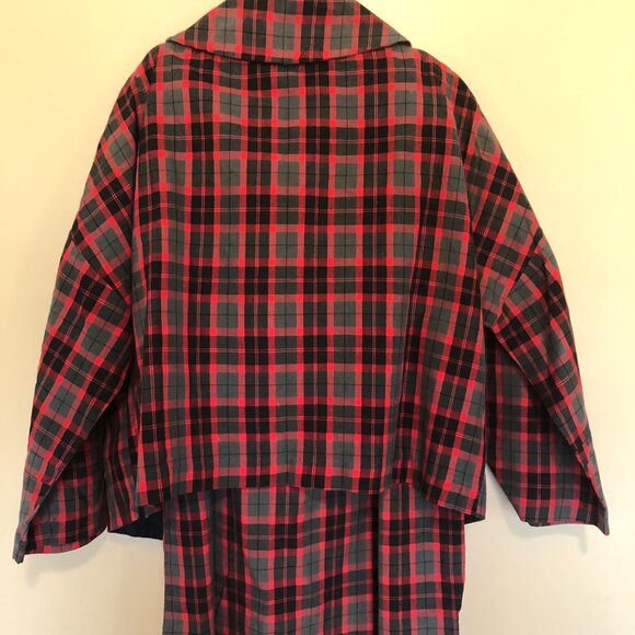 Vintage 1940s 1950s Marie Phillips Plaid Dress Set Jacket & Skirt Trad Wife - Picture 3 of 6